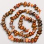 Beads on a thread of natural jasper, tumbled, 8×5 mm, length 40 cm+