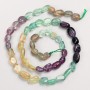 Beads on a string of natural fluorite, tumbled, 7×11–6×7 mm, length 41 cm
