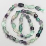 Natural fluorite beads on a thread, tumbled, size 7x11-6x8 mm, length 40 cm