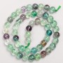 Beads on a thread, natural fluorite, smooth round beads, 8 mm diameter, 39 cm length +