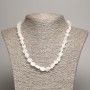 Necklace of Mountain Crystal and White Quartz, faceted, bead diameter 5–8–10 mm, length 50 cm