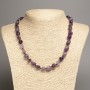Faceted Amethyst Gemstone Necklace, bead size 5×9×15 mm ±, length 50 cm+