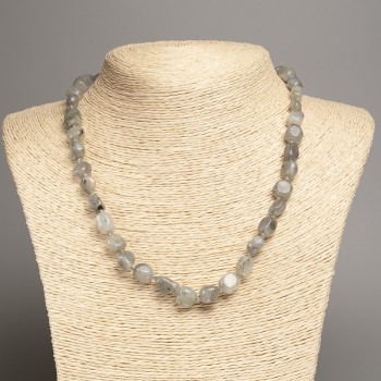 Labradorite Faceted Bead Necklace, diameter 5×8–10 mm, length 50 cm