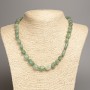 Faceted nephrite bead necklace, diameter 5x8-10 mm, length 50 cm