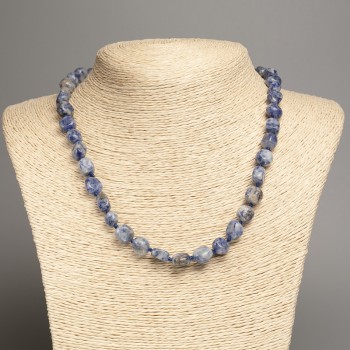 Sodalite stone necklace, faceted, diameter 5x8-10 mm, length 50 cm+-