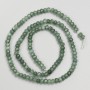Synthetic nephrite beads, faceted rondelle on thread, 4x3 mm, length about 38 cm