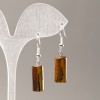 Tiger's Eye Cylinder Earrings, diameter 17.5×8 mm+