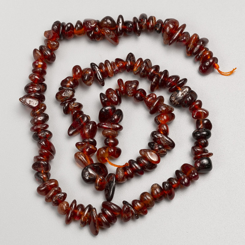 Brown Garnet Beads, Faceted, on a Thread, 7x5 mm diameter, 40 cm length