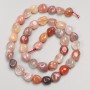 Sardonyx Beads, Hammered Finish on Thread, 8×10 mm Diameter, 38 cm Length