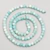 Natural amazonite beads, faceted cube beads on thread, diameter 4-5 mm, length 38 cm
