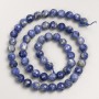 Beads of natural stone Sodalite, faceted ball on thread, diameter 7 mm, length 39 cm