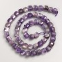 Faceted amethyst natural stone beads on thread, diameter 7mm±, length 39cm±