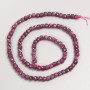 Ruby gemstone beads, faceted cube on thread, diameter 4–5 mm, length 39 cm