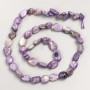 Faceted natural charoite beads on thread, diameter 8x10 mm, length 40 cm