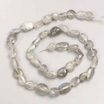Beads of natural labradorite, faceted on thread, diameter 7×10 mm, length 40 cm