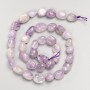 Faceted Amethyst Beads on Thread, Natural Gemstone, 9×10 mm, Length 39 cm