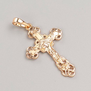 Xuping Cross Pendant with 18K Gold Plating, 32.5×20 mm