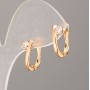 Xuping Earrings 18K Gold-Plated with White Stone, Diameter 14 x 2.5 mm