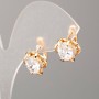 Xuping 18K Gold-Plated Earrings with White Crystal, Diameter 12.5 x 11 mm