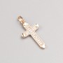 Pendant Xuping Cross Gold Plating 18K with White Crystals, diameter 26×15, 5 mm+