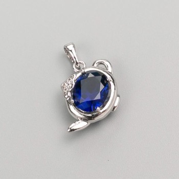 Pendant Xuping with Blue Stone 20x14mm Rhodium