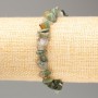 Elastic bracelet made of natural stone, multicolored jasper, chip beads, bead size 13x4–7x3 mm, length 18 cm
