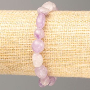 Elastic bracelet with natural amethyst, faceted, circumference 18 cm, bead size 11x8 mm, 5 mm+