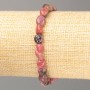 Bracelet with natural Rhodonite, tumbled, diameter 7×9–6×7 mm, length 18 cm