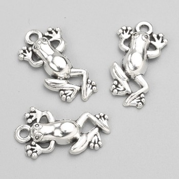 Frog Pendant Findings, 20x12 mm, packed in 16 pcs ±20 g