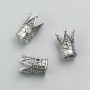 End Cap 'Crown' in Silver Color, 13x8 mm; Pack size: 20 g (±), 17 (±) pcs