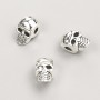 Bead-insert Skull Findings, diameter 11×7×7 mm, 20 g per pack, 14 pcs ±, metal color 'silver'