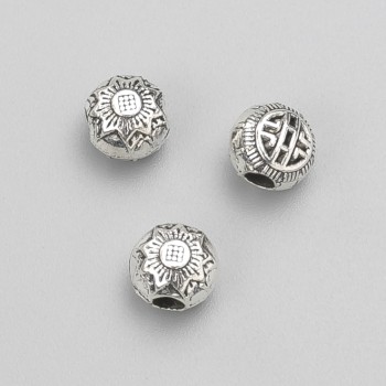 Bead-insert Findings, diameter 8×7 mm, pack 20 g, 19 pcs, metal color 'Silver'