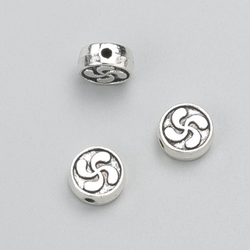 Bead insert findings, diameter 8x3 mm ± packaging 20 g 23 pcs ± metal color 'silver'