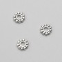 Flower Bead-Insertion, diameter 6×1.5 mm ± packaging 20 g, 84 pcs ±, metal color 'silver'
