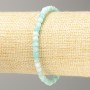 Amazonite Bracelet, Natural Gemstone, Faceted Cube, 4.5 mm Diameter, 18 cm Length on Elastic