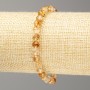 Bracelet Citrine natural stone faceted bead, diameter 6mm, length 18cm on elastic