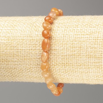 Carnelian natural stone bracelet, faceted, on elastic cord, diameter 10×6 mm, length 18 cm