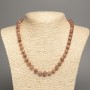 Necklace 'Jasper' with smooth beads, 8 mm diameter, 50 cm length, made of white jade (synthetic dyed)