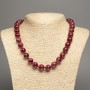 Necklace 'Carnelian' Smooth Beads, 12 mm, 50 cm long, White Nephrite (Synthetically Dyed)