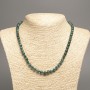 Necklace Denim Blue 'Apatite' smooth beads, 6 mm diameter, 50 cm long, made of white nephrite (synthetically dyed)