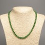 Green Chrysoprase Necklace, smooth beads, 6 mm diameter, 50 cm length, made of white nephrite (synthetic dyed)