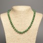 Green Chrysoprase Necklace with Smooth Beads, 8 mm (approx), 50 cm (approx), made from white nephrite (synthetic-dyed)