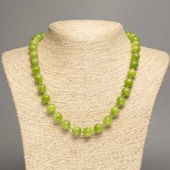 Necklace green 'Onyx' smooth beads, 10 mm diameter, length approx. 50 cm