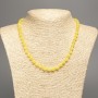 Lemon-yellow 'Citrine' necklace with smooth beads, 6 mm diameter, about 50 cm long, made of white nephrite (synthetically dyed)