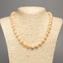 Necklace 'Selenite' smooth beads, 10 mm diameter, 50 cm length, white nephrite (synthetic dyed)