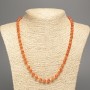 Necklace 'Orange Coral' smooth bead, 6 mm diameter, 50 cm long, made of white nephrite (synthetically dyed)
