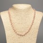 Necklace 'Selenite' with smooth beads, 6 mm diameter, 50 cm length, made from white nephrite (synthetic dyed)