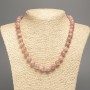 Necklace 'Selenite' with smooth beads, 10mm diameter, 50 cm length ±