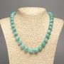 Necklace in light-green 'Aquamarine' smooth beads, 12 mm +/- diameter, 50 cm +/- length, made of white nephrite (synthetic dyed)