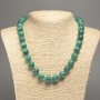 Green 'Aquamarine' Necklace with Smooth Beads, 12 mm Diameter, About 50 cm Long, Made of White Nephrite (Synthetic Dyed)